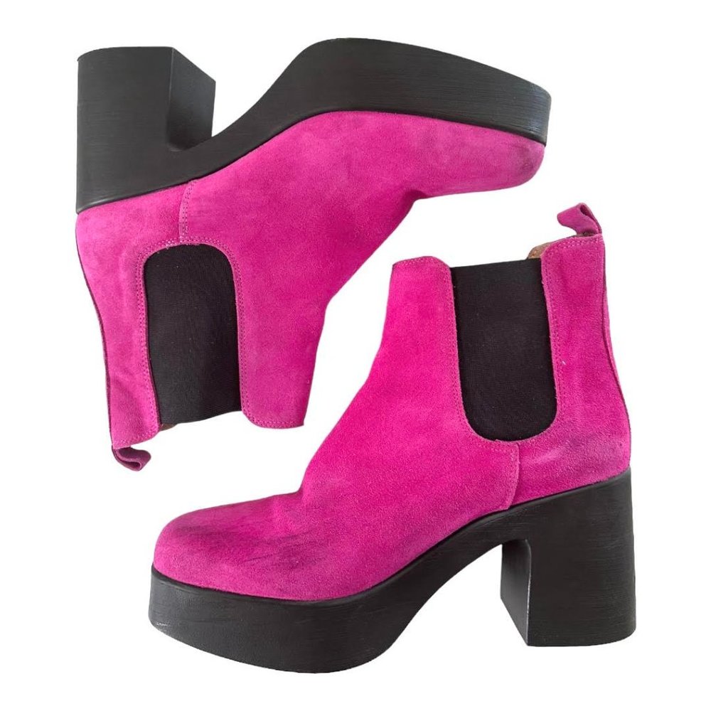 INTENTIONALLY BLANK Pink Ankle Boots